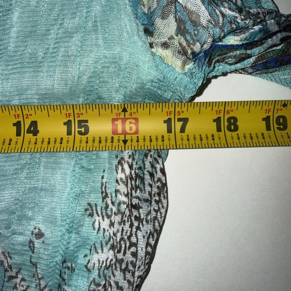 VTG Passion Concept Y2K Crinkle Mesh Jacket XL Blue Paisley Animal Art To Wear - Picture 6 of 8